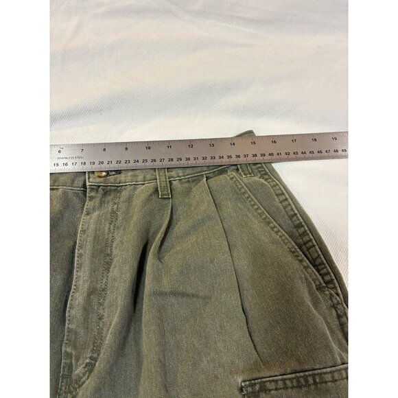 Vintage Dickies W33 L30 Cargo Pants Olive Green Pleated Workwear Skater Y2K - Picture 5 of 6